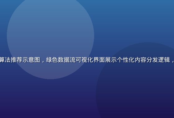 蘑菇视频平台算法推荐示意图，绿色数据流可视化界面展示个性化内容分发逻辑，专业技术感强